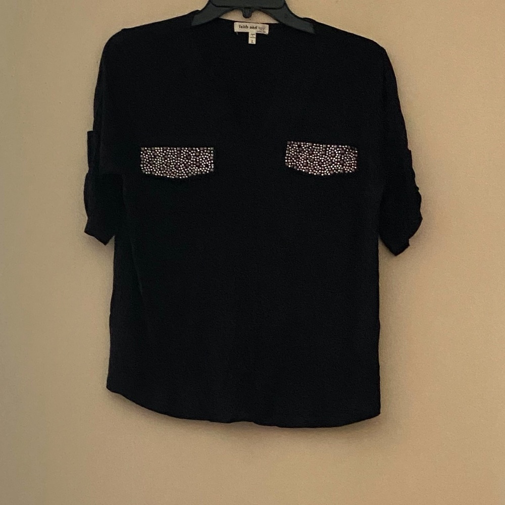 Women's Black Blouse with pockets